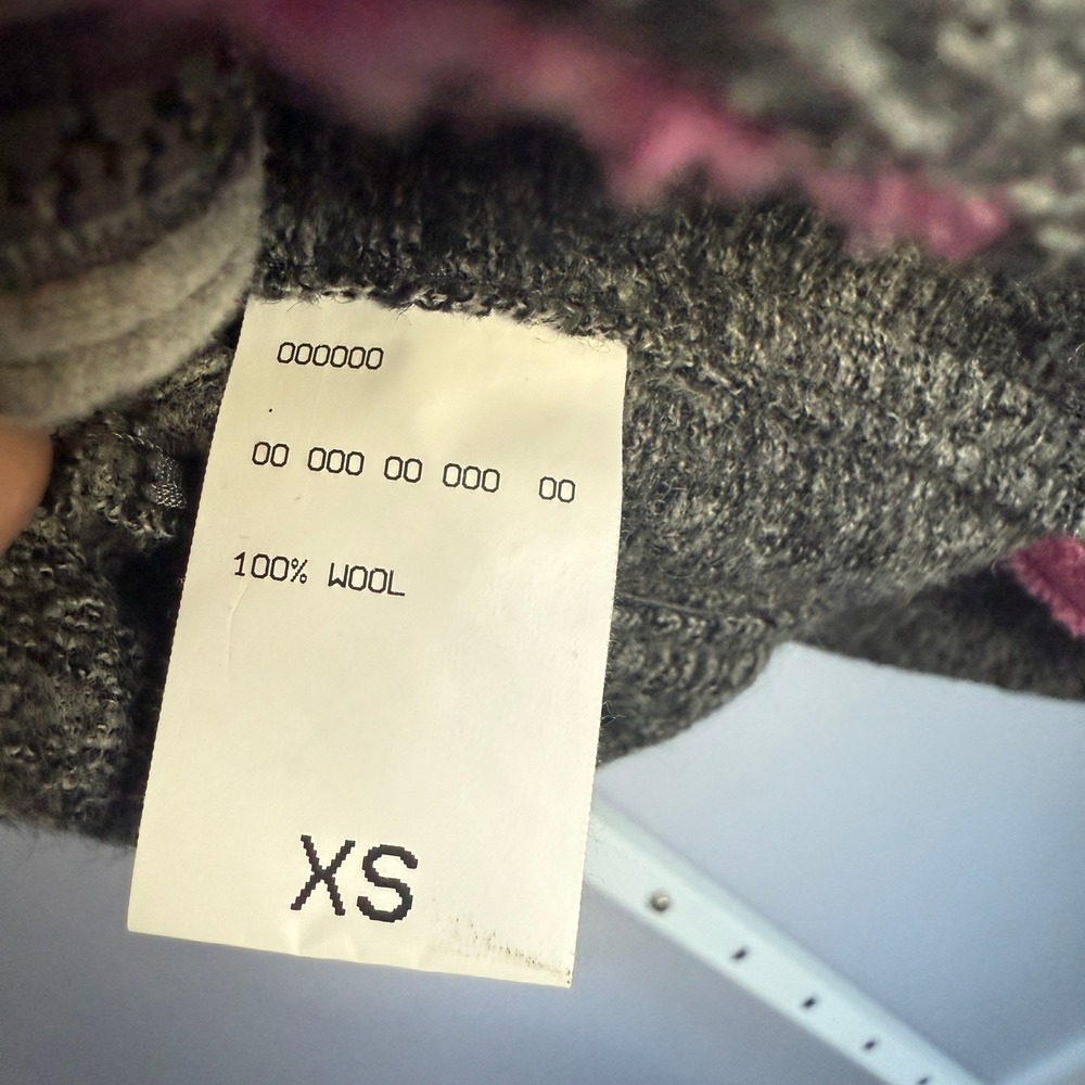 Frauenschuh 100% wool Zip Jacket outdoors Warm Up Pink Trim‎ Gray sz XS - Picture 5 of 10